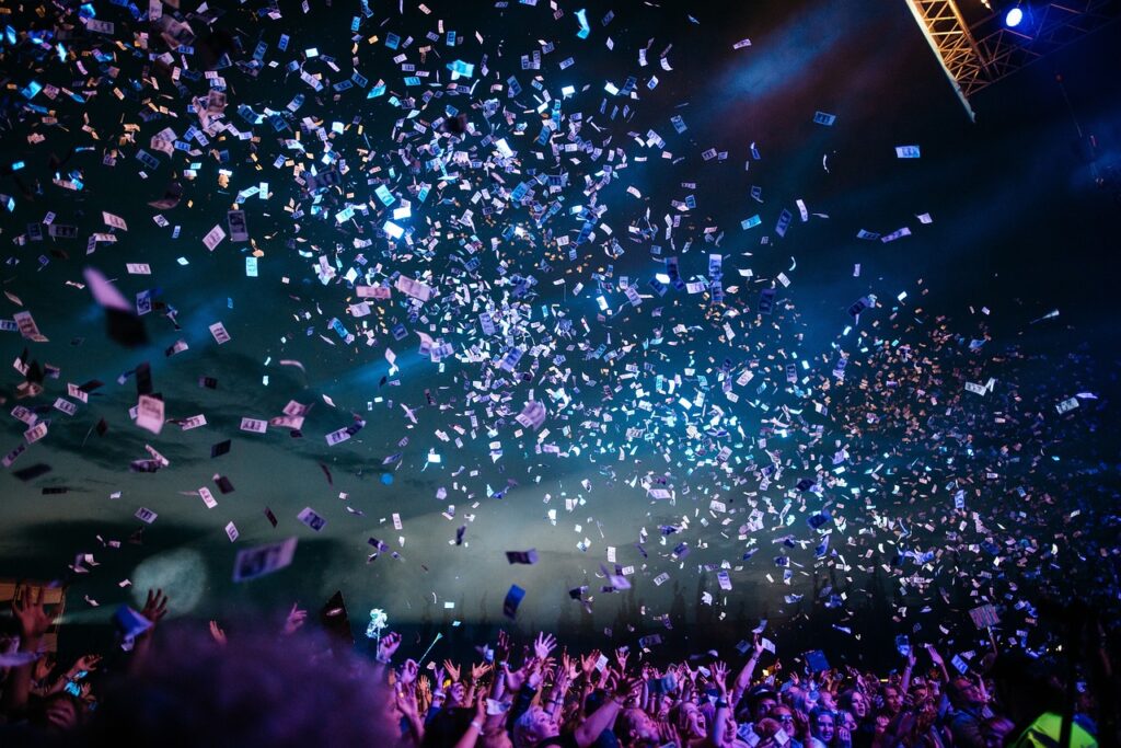 confetti, concert, people, crowd, night, fun, show, confetti, confetti, concert, concert, concert, concert, concert, crowd